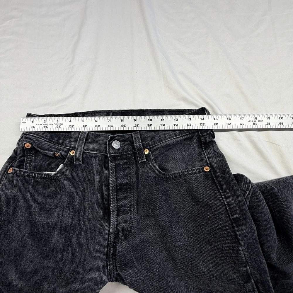 Levi's 501 Men's Straight Leg Button Fly Faded Black Acid Wash 30x34(29/32)